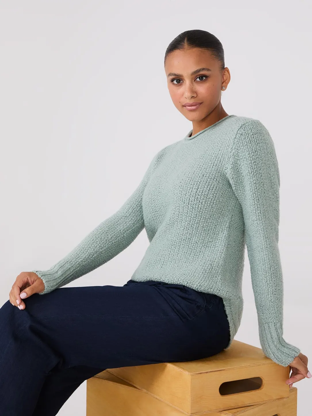 Long Sleeve Twisted Stitch Sweater