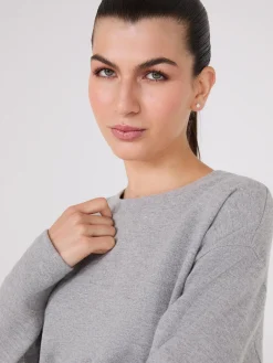 Melange Brushed Ribbed Loose Sweatshirt