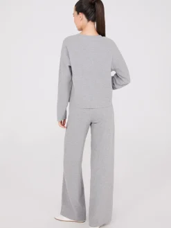 Melange Brushed Ribbed Loose Sweatshirt