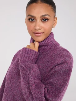 Melange Diamond Honeycomb Stitch Sweater