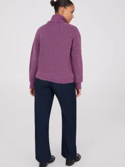Melange Diamond Honeycomb Stitch Sweater