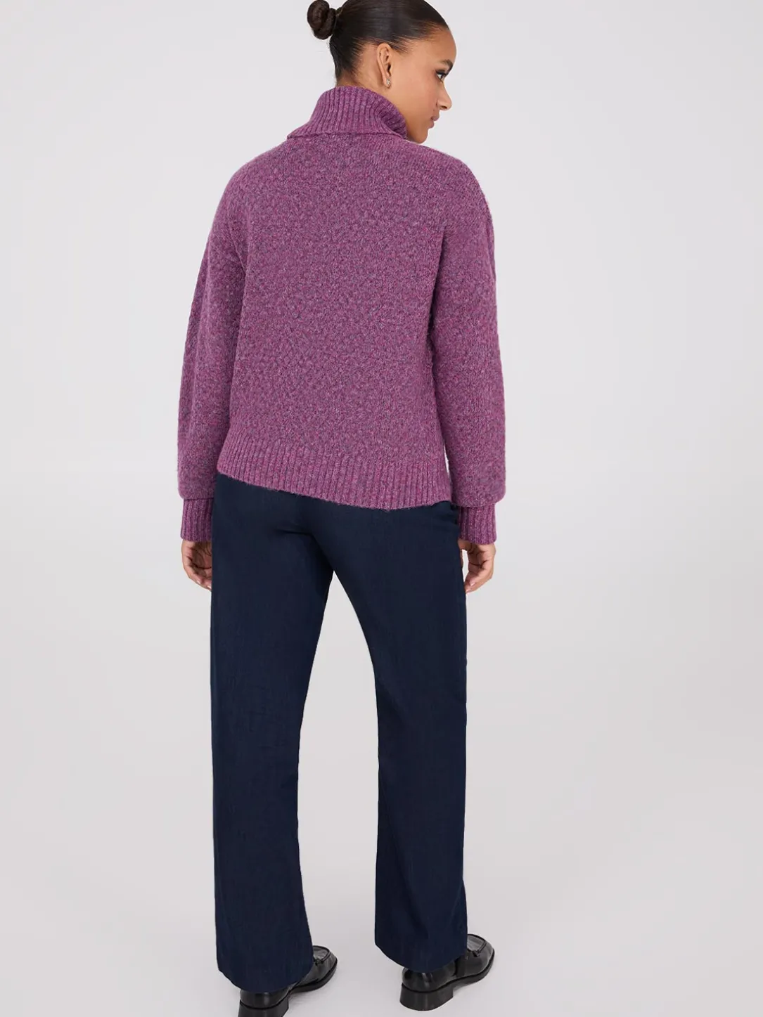 Melange Diamond Honeycomb Stitch Sweater