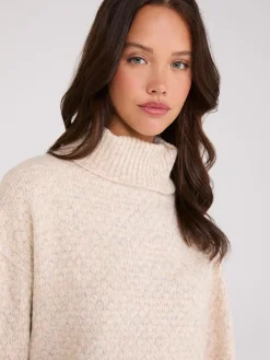 Melange Diamond Honeycomb Stitch Sweater