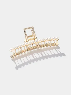 Metal Claw Clip With Pearls