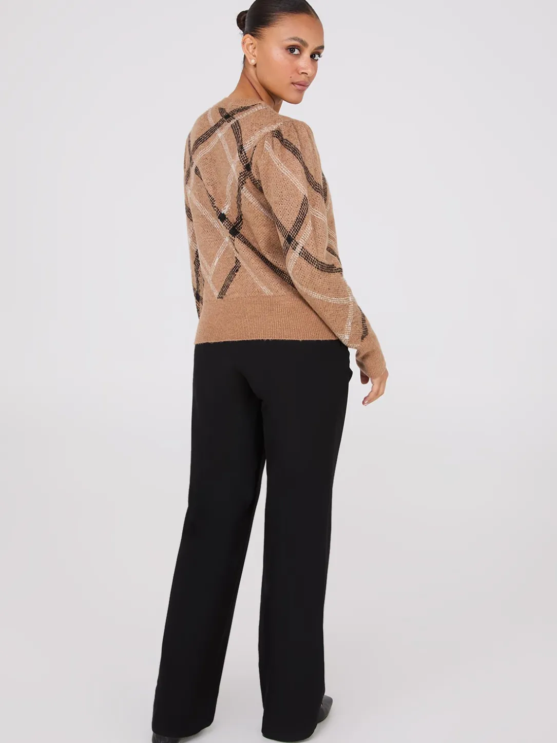 Metallic Jacquard Crew Neck Sweater