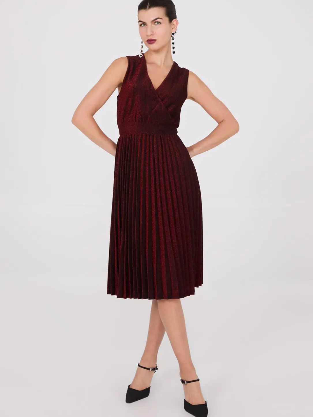 Midi Shimmer Fit & Flare Dress