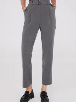 Mid-Rise Pleated Pants