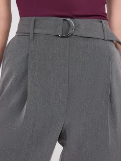 Mid-Rise Pleated Pants
