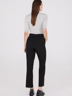 Mid-Rise Pleated Pants