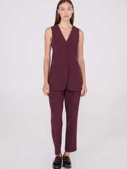 Mid-Rise Pleated Pants