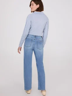 Mid-Rise Straight Leg Jeans