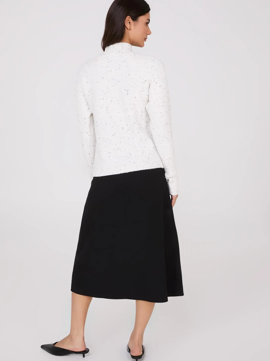 Mock Neck Dolman Sleeve Ribbed Sweater