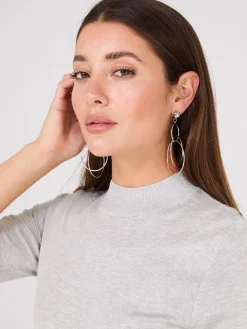 Mock Neck Elbow Sleeve Top