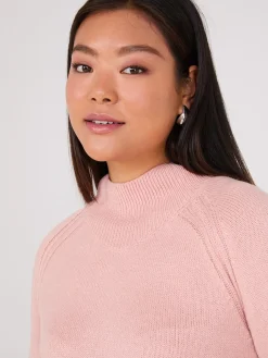 Mock Neck Raglan Sleeve Sweater
