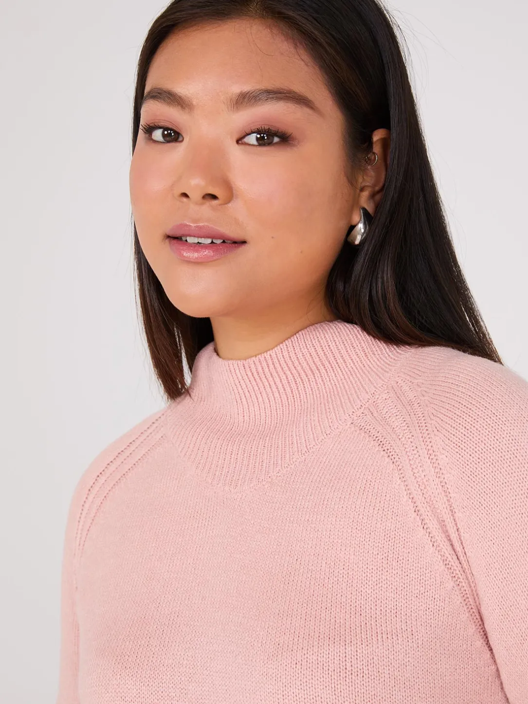 Mock Neck Raglan Sleeve Sweater