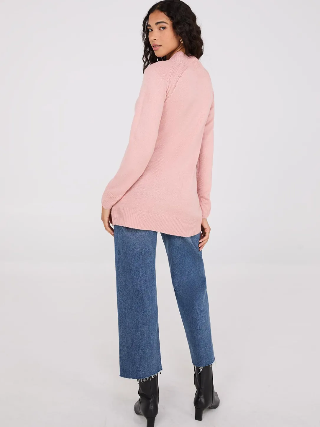 Mock Neck Raglan Sleeve Sweater