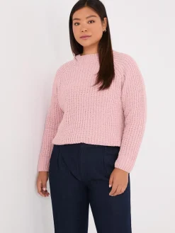 Mock Neck Shaker Stitch Chenille Sweater