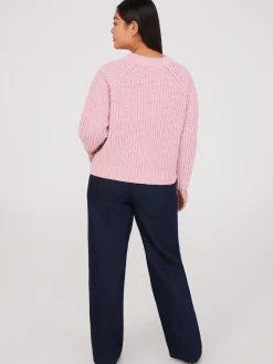 Mock Neck Shaker Stitch Chenille Sweater
