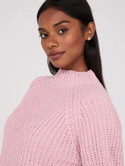 Mock Neck Shaker Stitch Chenille Sweater