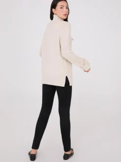 Mock Neck Shaker Stitch Sweater