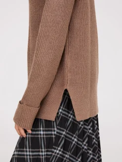 Mock Neck Shaker Stitch Sweater