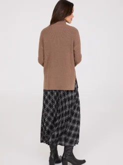 Mock Neck Shaker Stitch Sweater