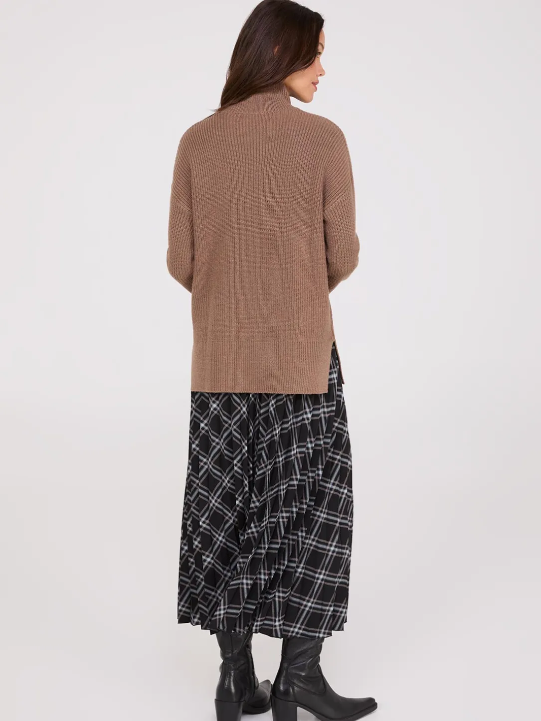 Mock Neck Shaker Stitch Sweater