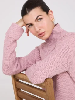 Mock Neck Shaker Stitch Sweater