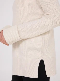 Mock Neck Shaker Stitch Sweater