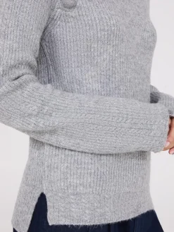 Mock Neck Sweater With Button Details
