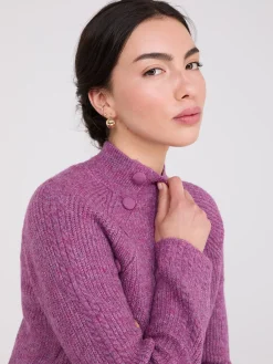Mock Neck Sweater With Button Details