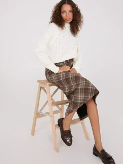 Multi Cable Knit Mock Neck Sweater