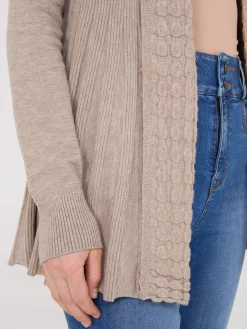 Multi Stitch Shawl Collar Duster Cardigan