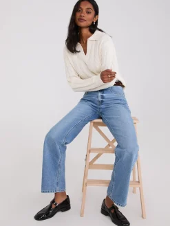 Multi-Cable Johnny Collar Sweater