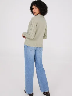 Multi-Cable Johnny Collar Sweater