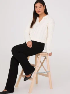 Multi-Cable Johnny Collar Sweater