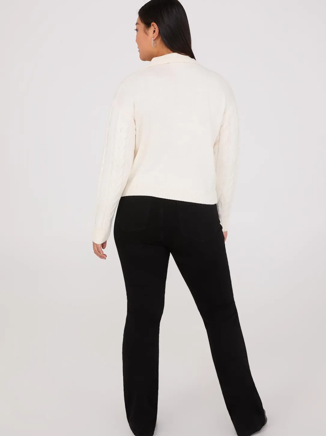 Multi-Cable Johnny Collar Sweater