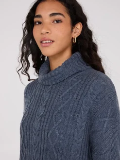 Multi-Cable Turtleneck Sweater