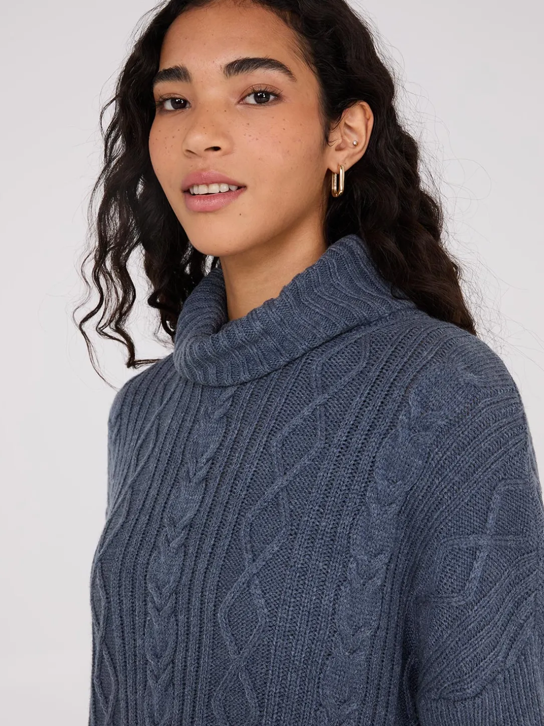 Multi-Cable Turtleneck Sweater