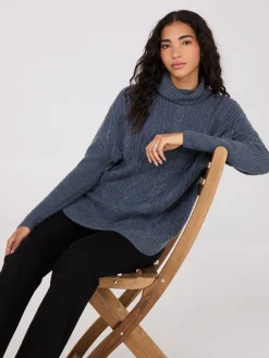 Multi-Cable Turtleneck Sweater