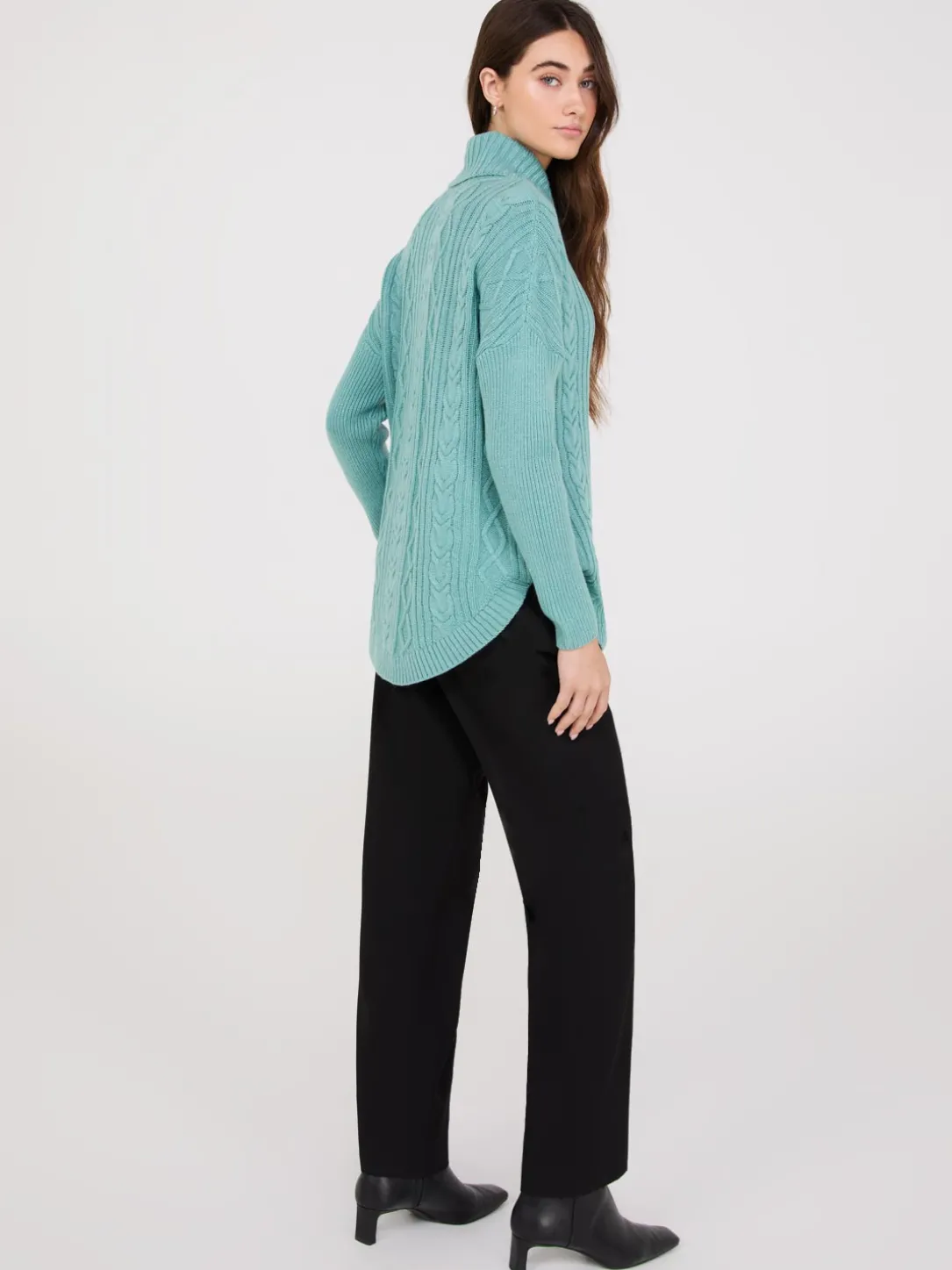 Multi-Cable Turtleneck Sweater