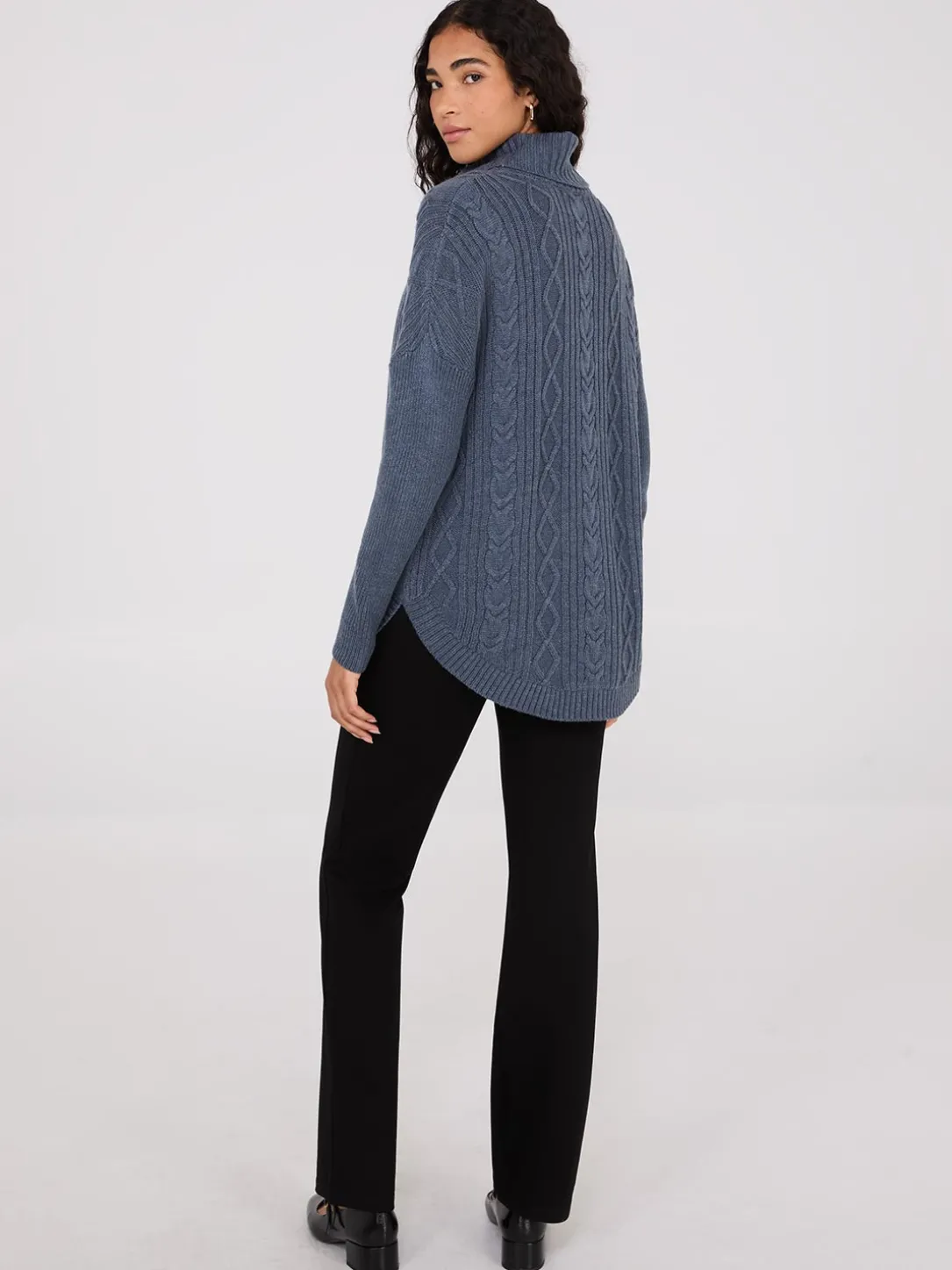 Multi-Cable Turtleneck Sweater