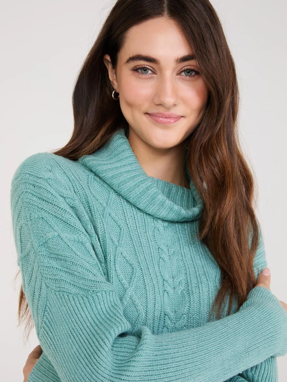 Multi-Cable Turtleneck Sweater