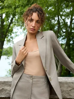 Notch Collar 2-Button Blazer