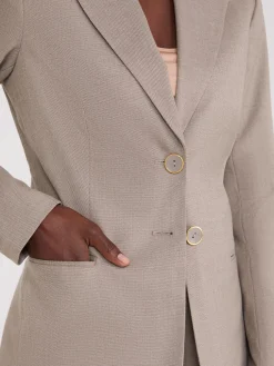 Notch Collar 2-Button Blazer