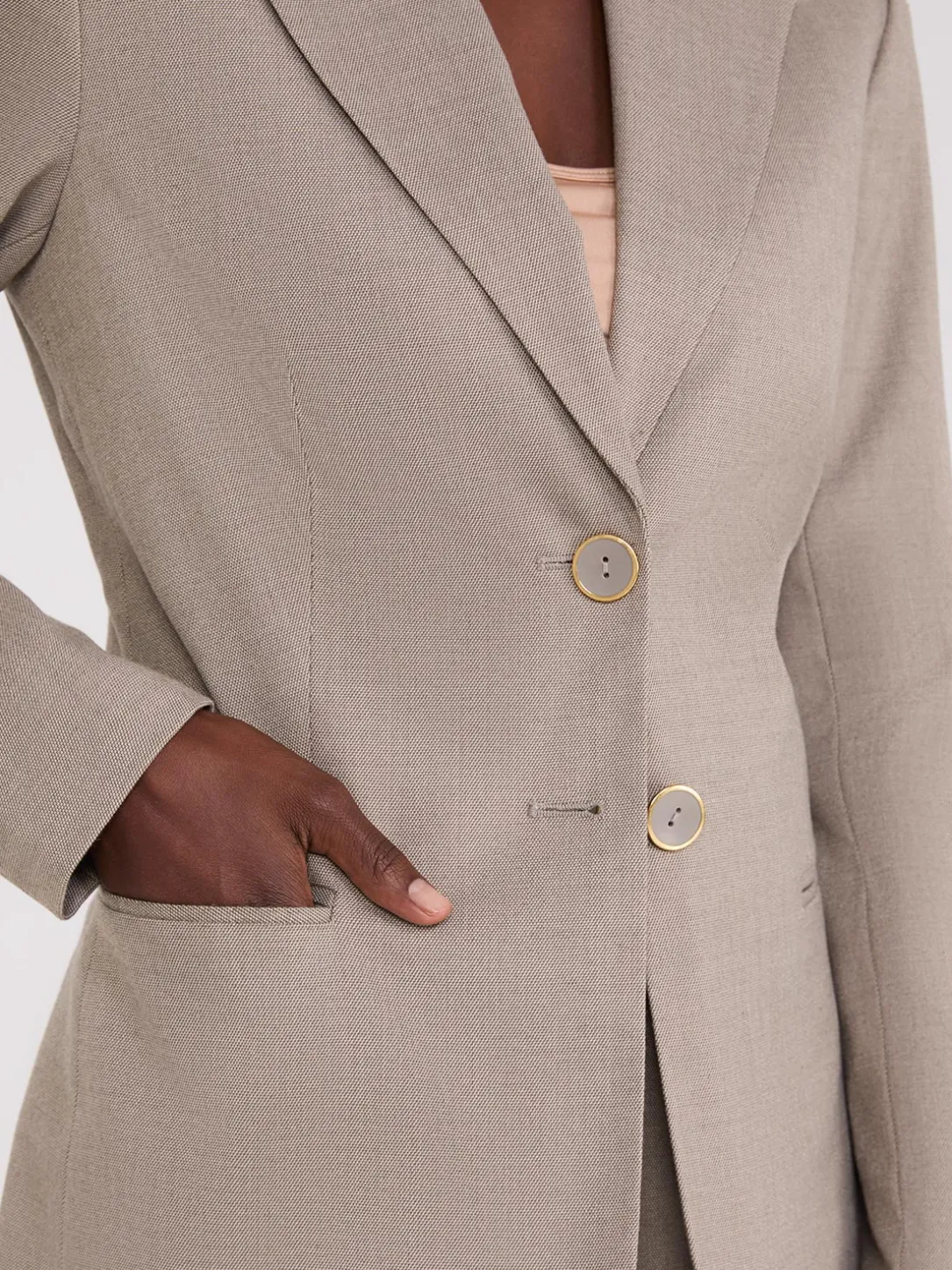 Notch Collar 2-Button Blazer