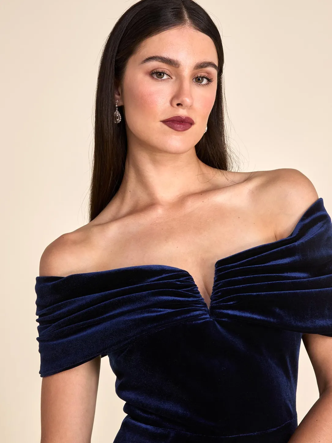 Off-The-Shoulder Velvet Gown