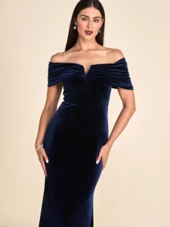 Off-The-Shoulder Velvet Gown