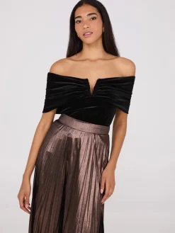 Off-The-Shoulder Velvet Top