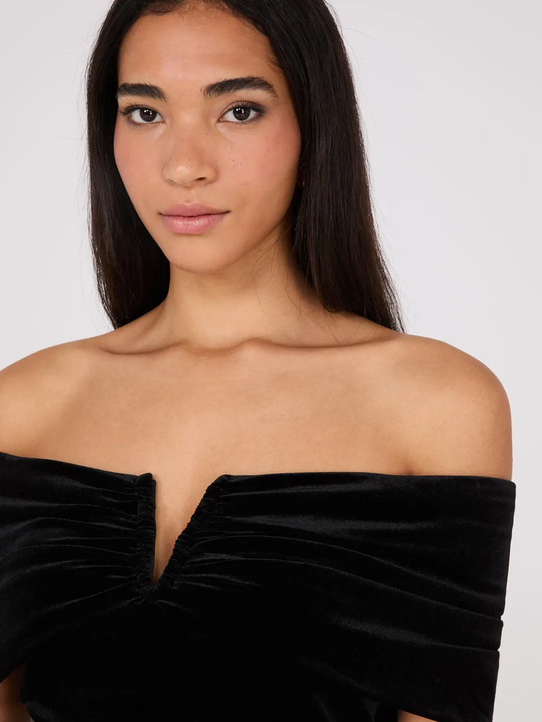 Off-The-Shoulder Velvet Top